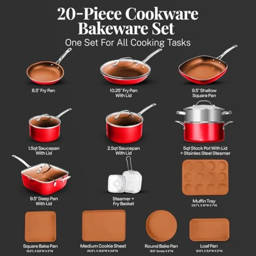 Pots And Pans Set Nonstick Cookware Bakeware With Lids