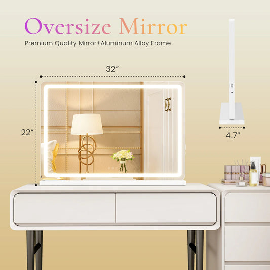 JHK LED Vanity Mirror With Lights Aluminum Frame