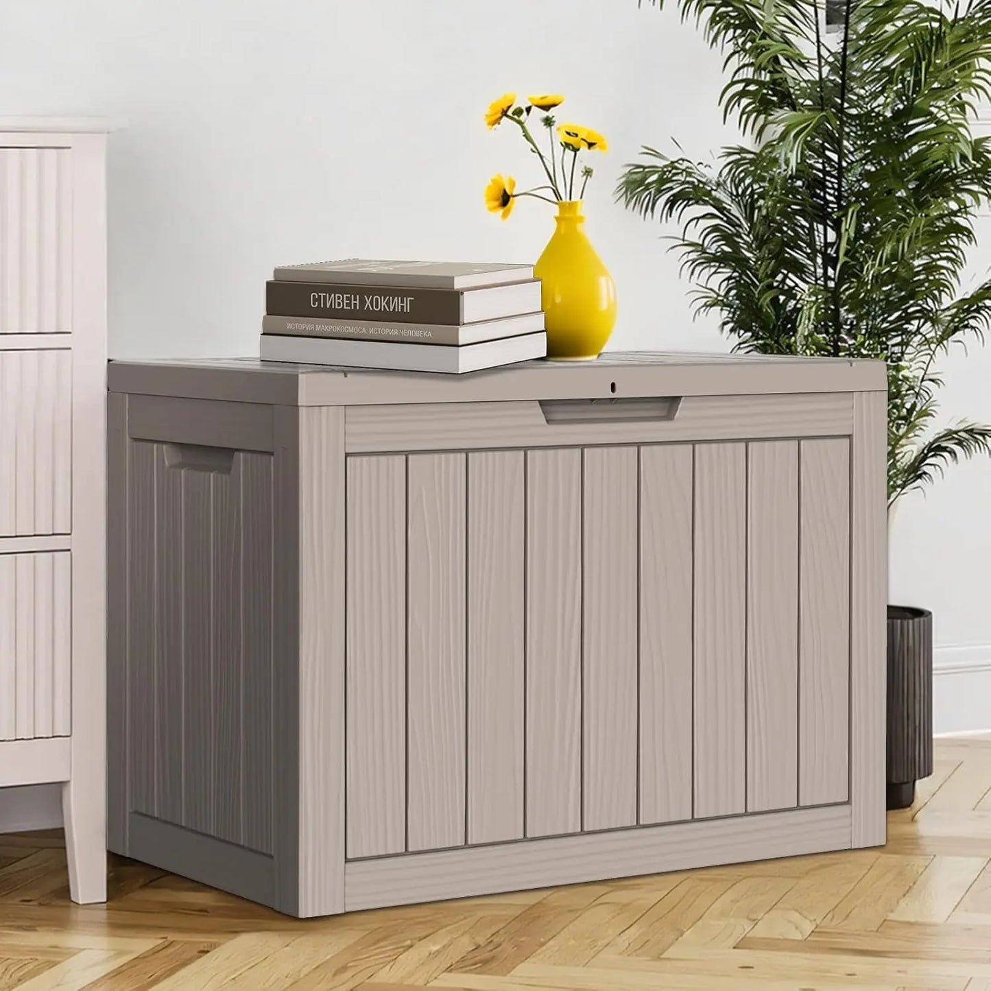 All Weather Deck Box Outdoor Storage Lockable Lid UV Resistant