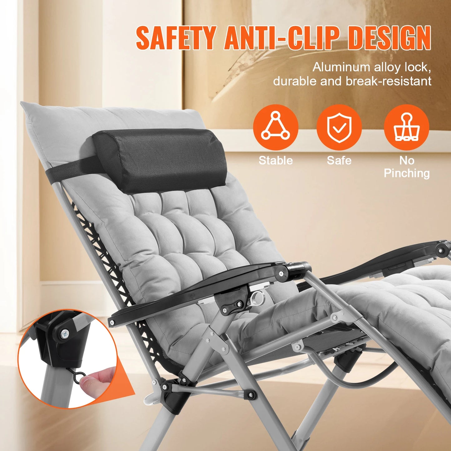 SucceBuy Zero Gravity Recliner Chair With Cushion Footrest And Cupholder