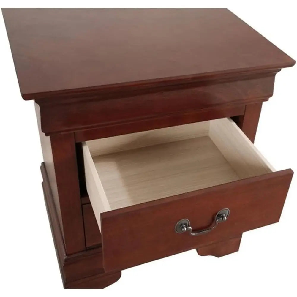 2-Drawer Wooden Nightstand Bedside Table For Bedroom