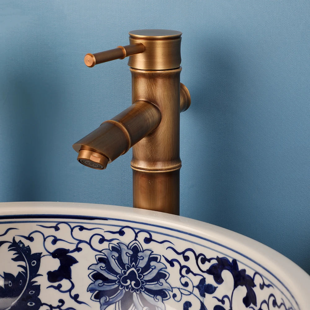 Torayvino Ceramic Vessel Sink and Faucet Set for Bathroom