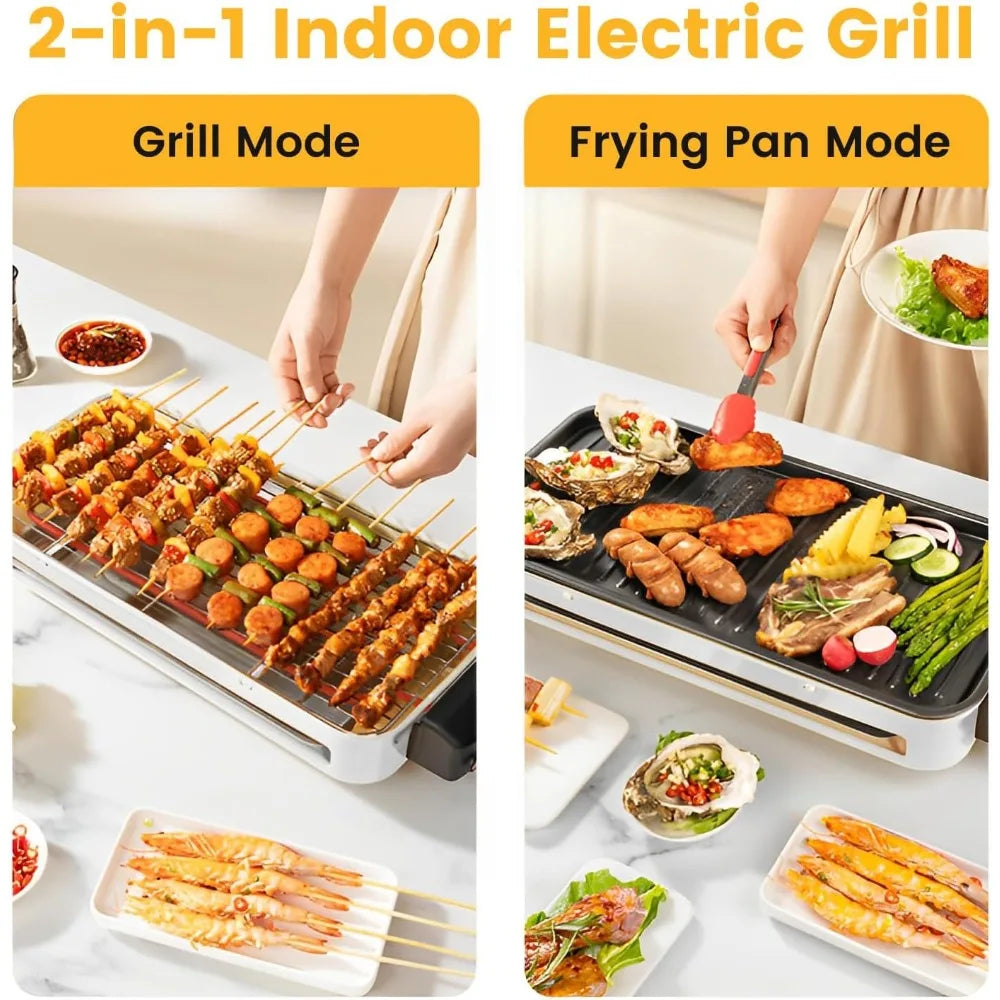 NBVCX 1500W Smokeless Indoor Grill 2-In-1 Removable Grill Plate