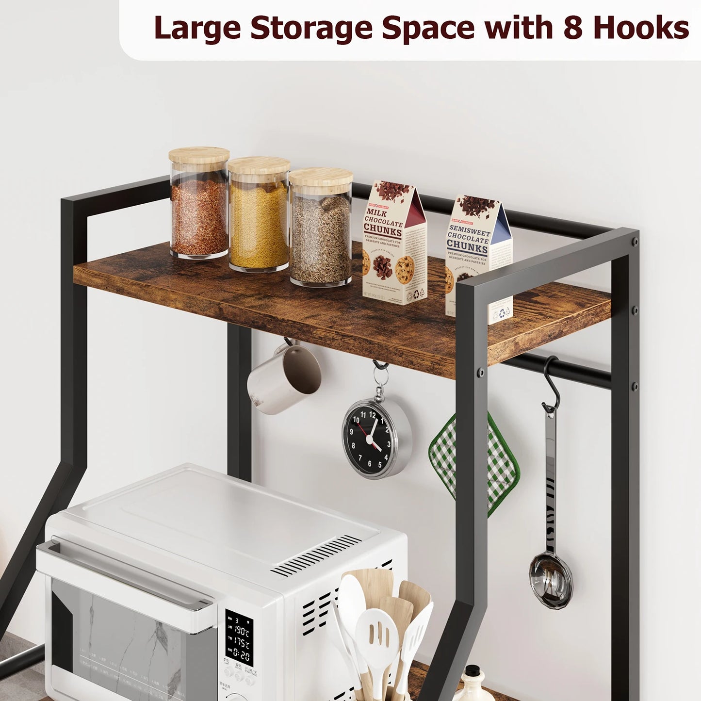 TWISTER.CK Kitchen Bakers Rack Microwave Stand 4 Tier Coffee Bar Station