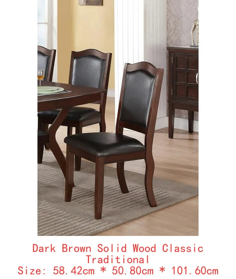 Formal Dining Set With Solid Wood Table And 6 Chairs