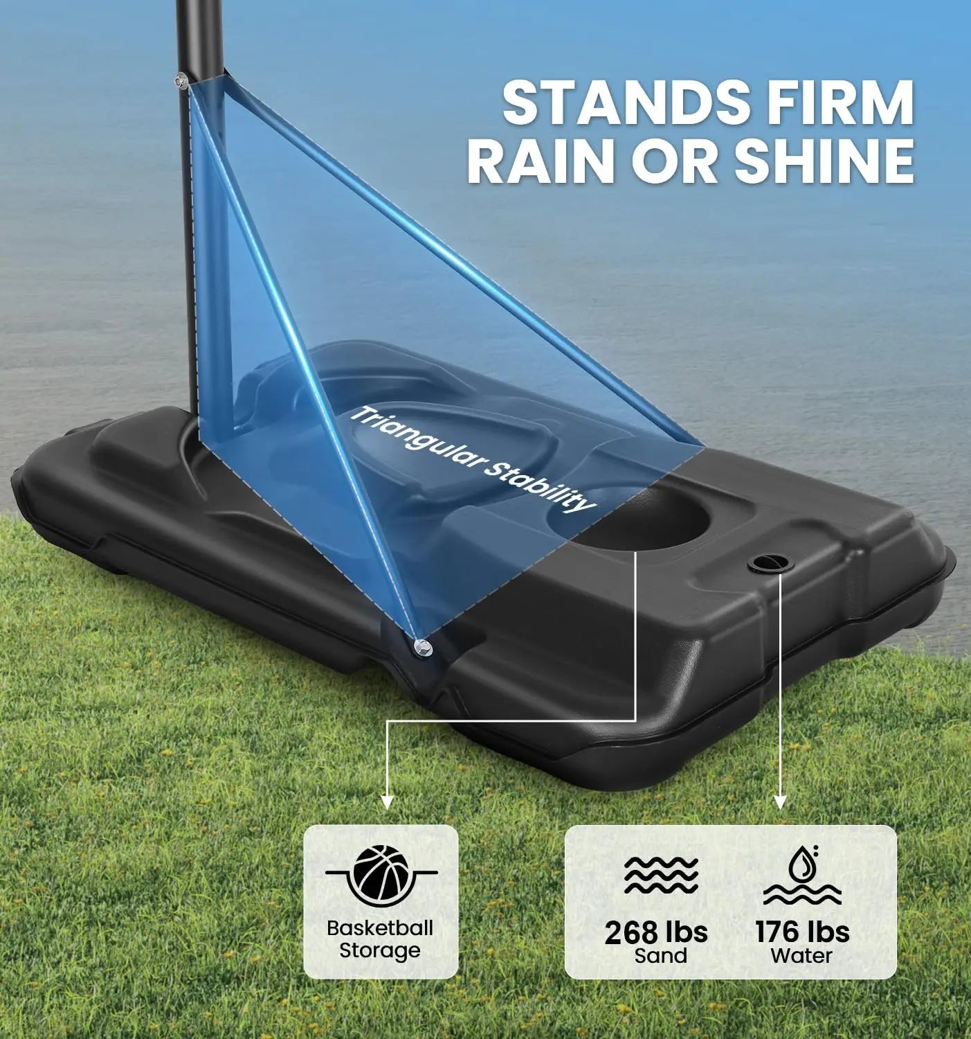 Portable Adjustable Outdoor Basketball Hoop System For All Ages