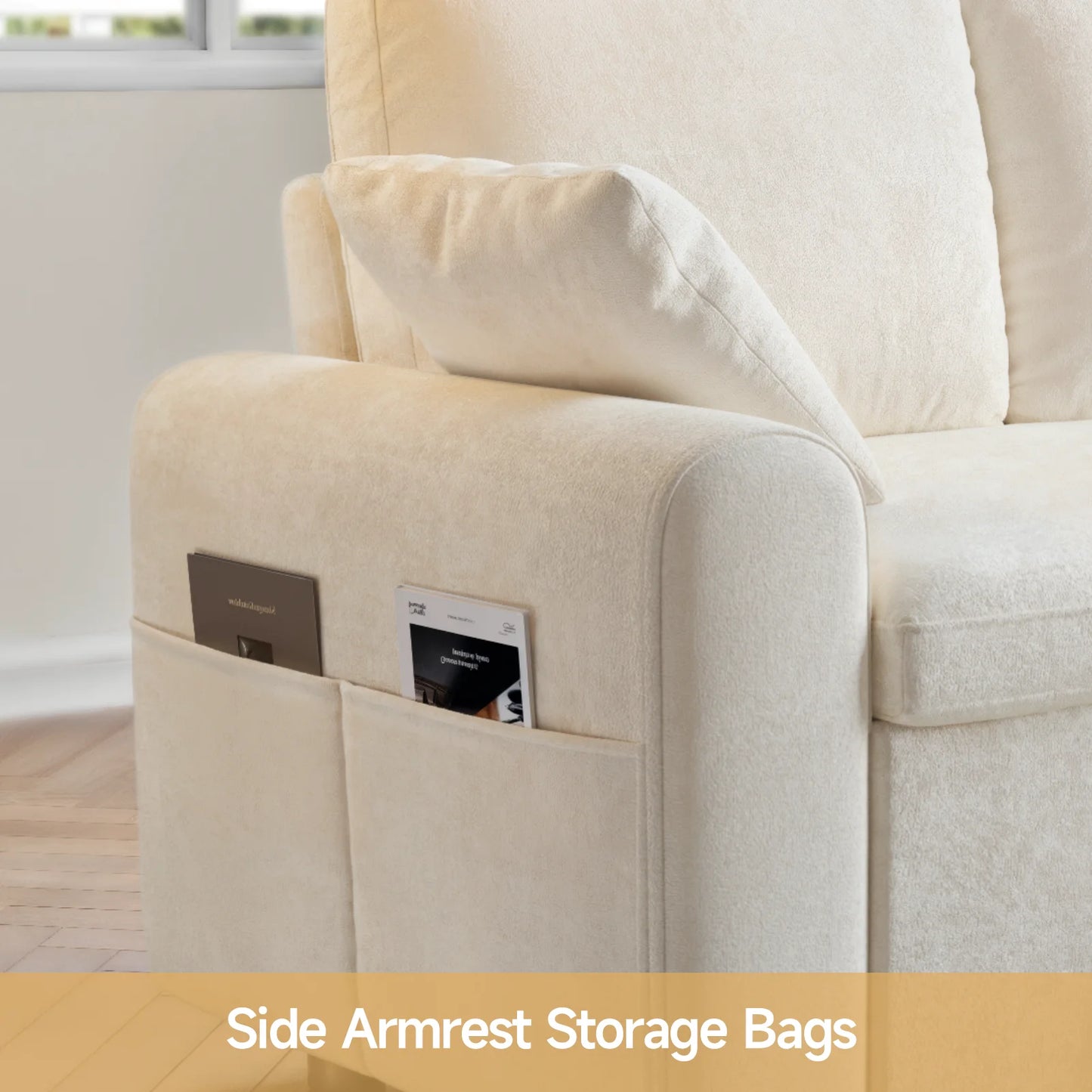 ONBRILLCN L Shaped Sleeper Sofa With Storage Chaise Built In Sleep Surface And Plush Comfort