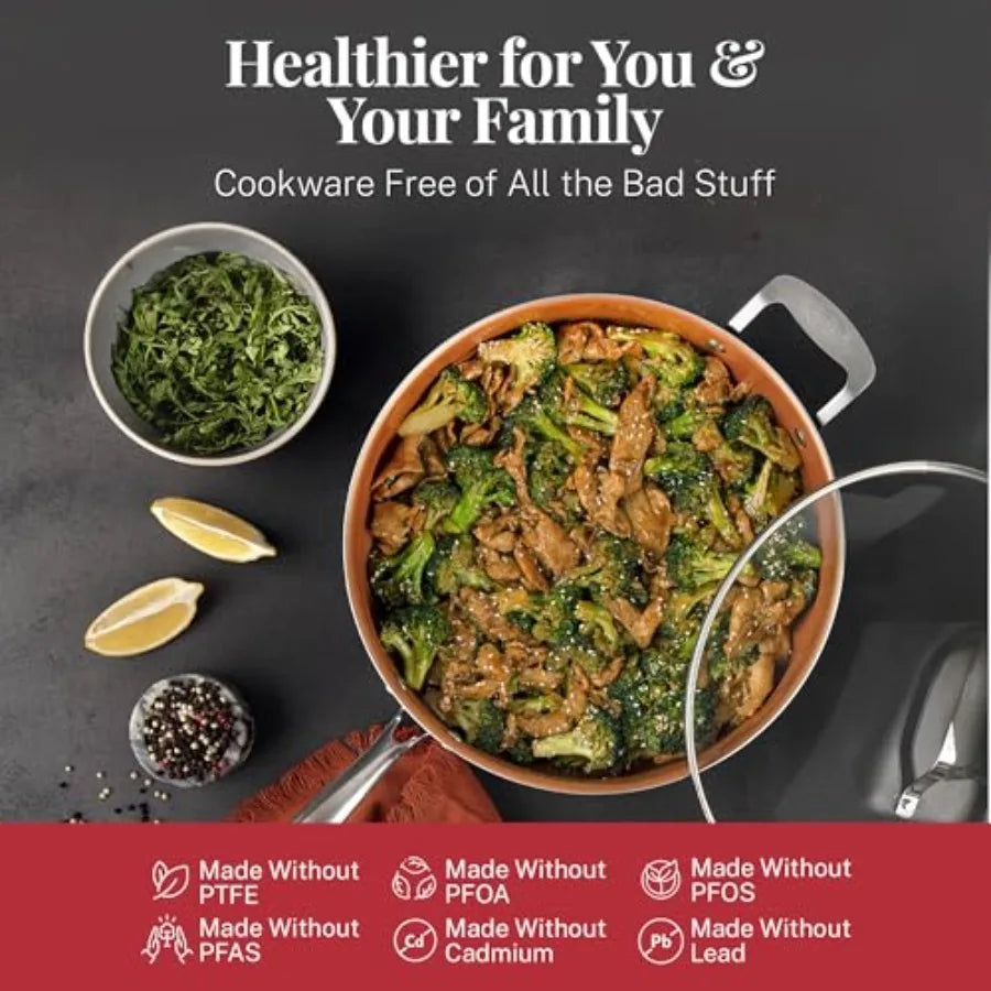 Pots And Pans Set Nonstick Cookware Bakeware With Lids