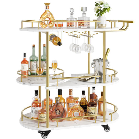 TWISTER.CK Four Tier Bar Cart On Wheels With Wine Rack