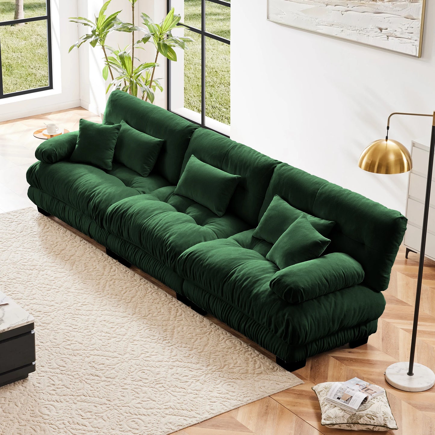 Modular Sectional Sofa Chenille With Ottomans Couch For Home Comfort
