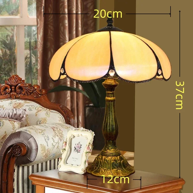 Jiankexing Retro Stained Glass Desk Lamp For Home Lighting