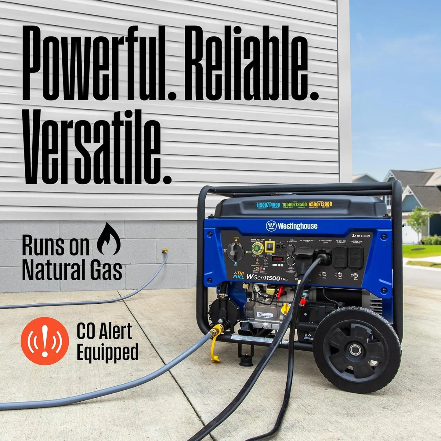 Tri Fuel Backup Portable Generator 14500 Peak Watt Remote Start