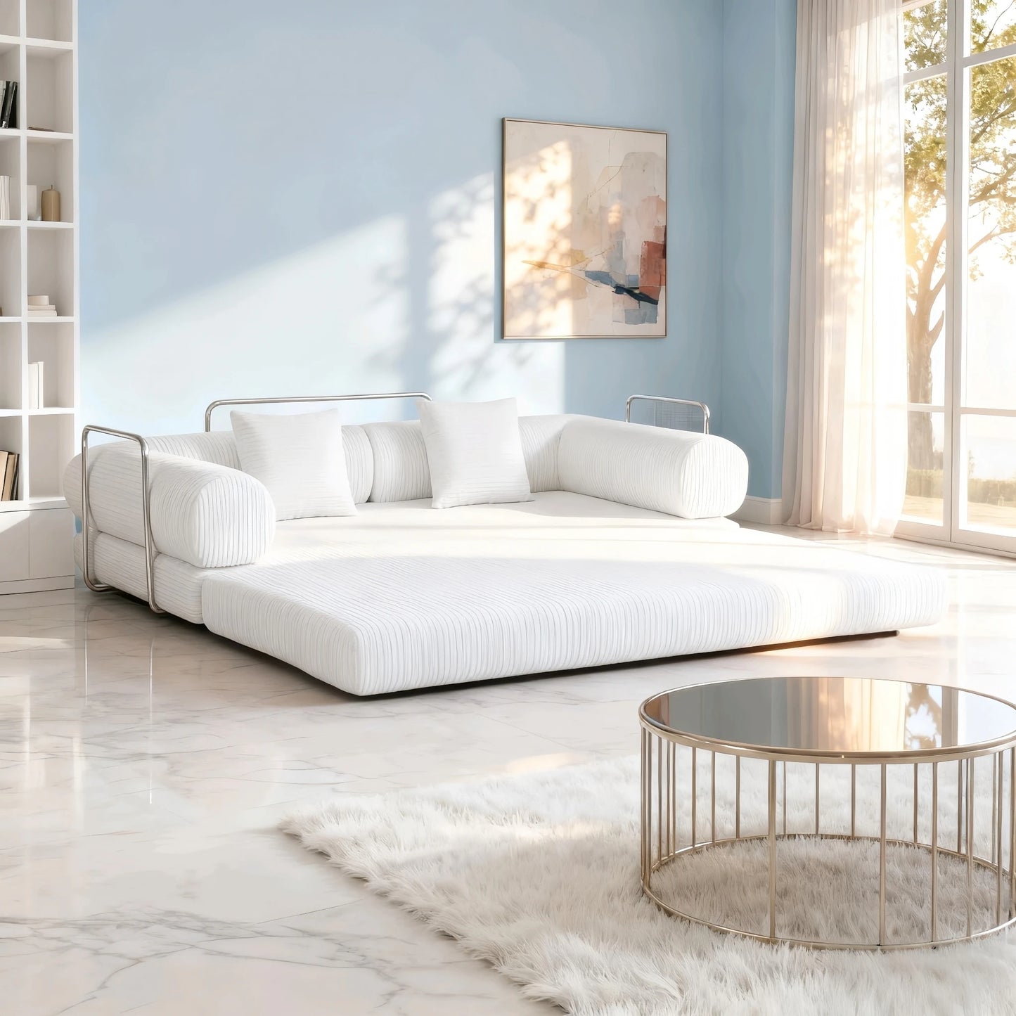 Convertible Sectional Sofa Bed For Small Living Spaces With Space Saving Comfort