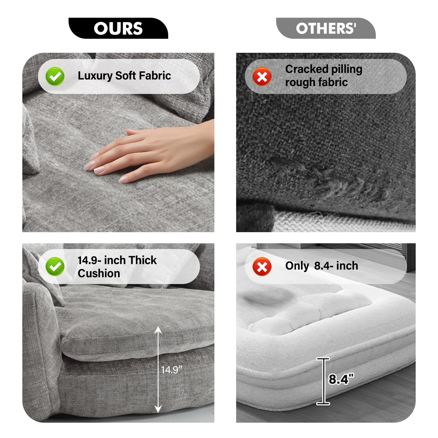 Cloud Chenille Sleeper Sofa With Memory Foam And Pillows