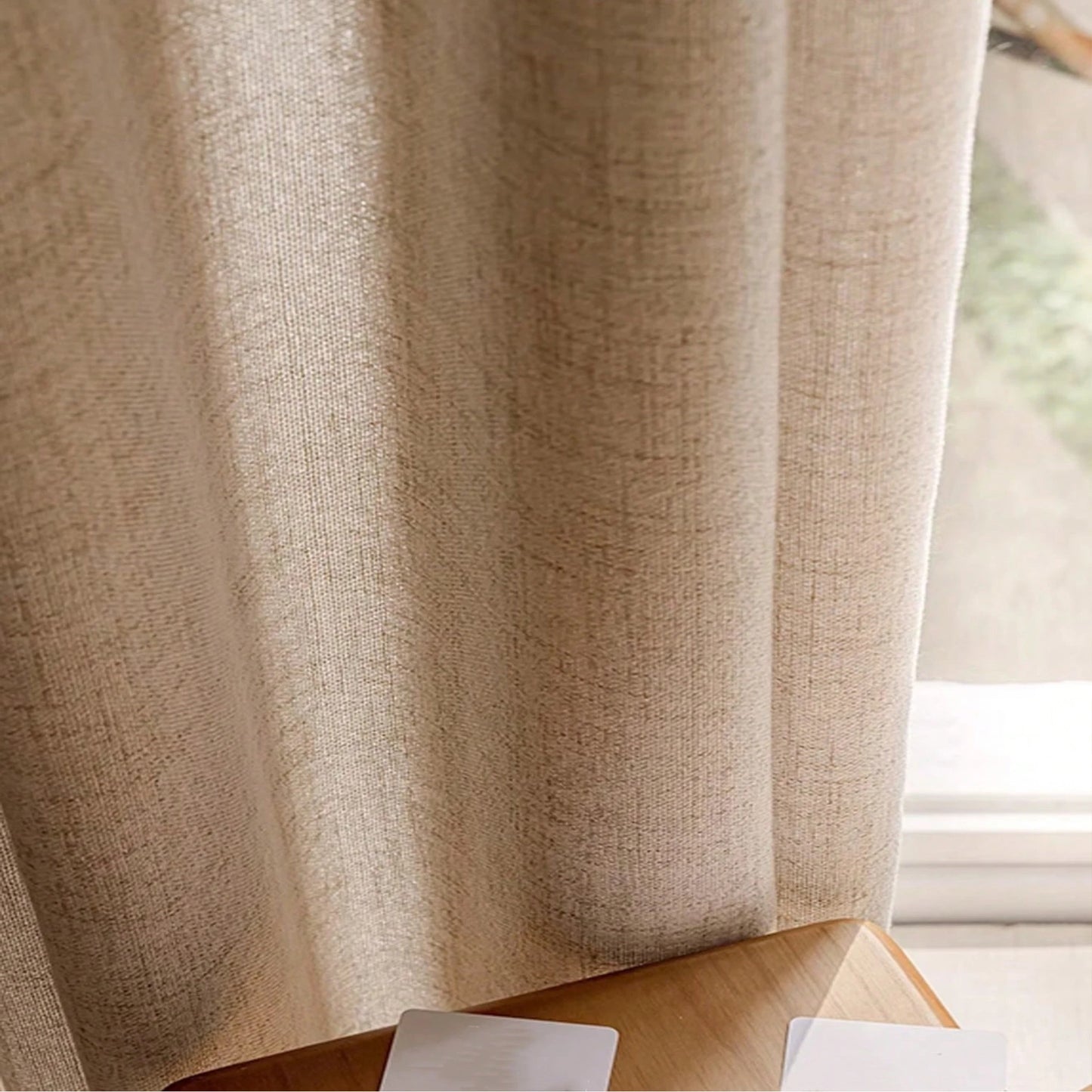 1 Piece Modern Light - Luxury Linen Windproof, Breathable and Blackout Curtain,for Living Room，Bedroom,Heat Insulating