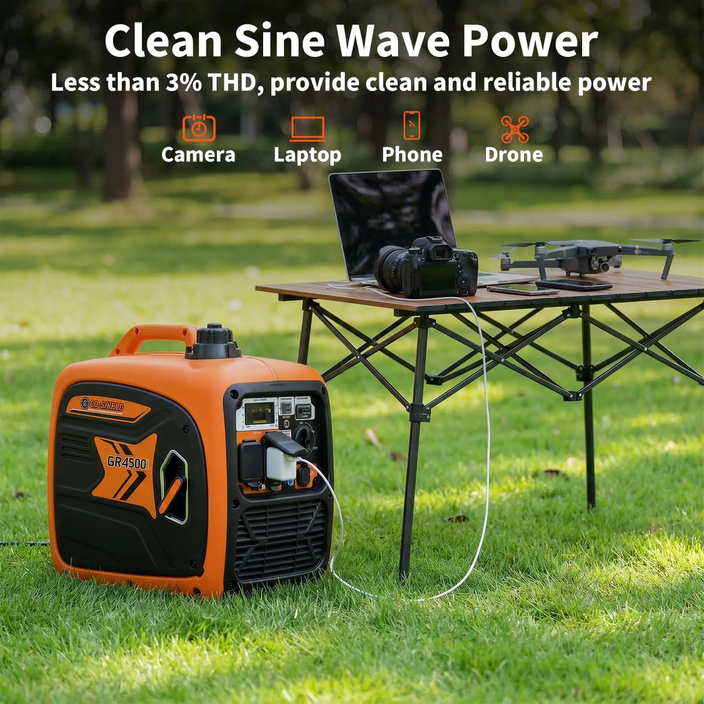 HiMISS Portable 4500W Quiet Gas Powered Inverter Generator