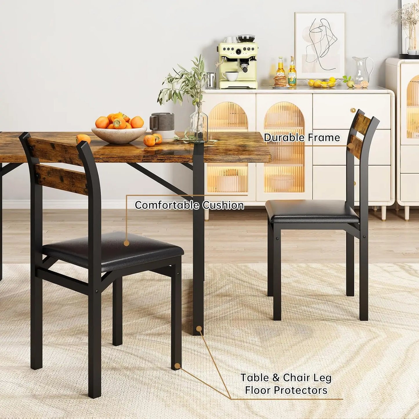 7-Piece Dining Table Set With 6 Chairs For Dining Room