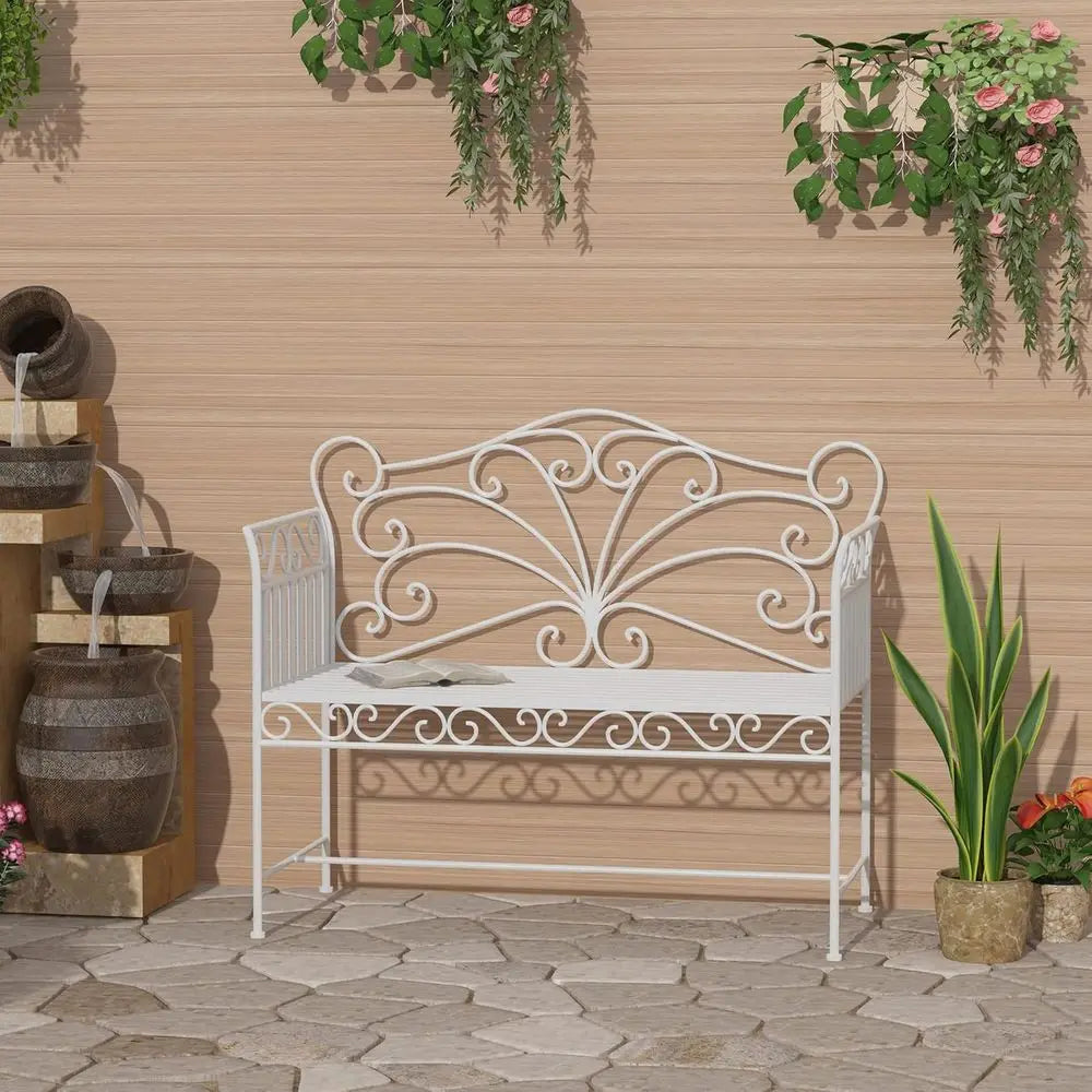 DAFIFY Outdoor Patio Bench With Armrests For Backyard And Poolside