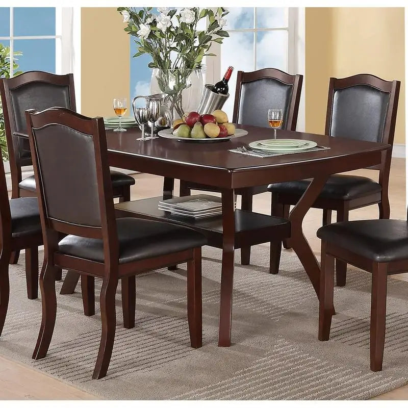 Formal Dining Set With Solid Wood Table And 6 Chairs
