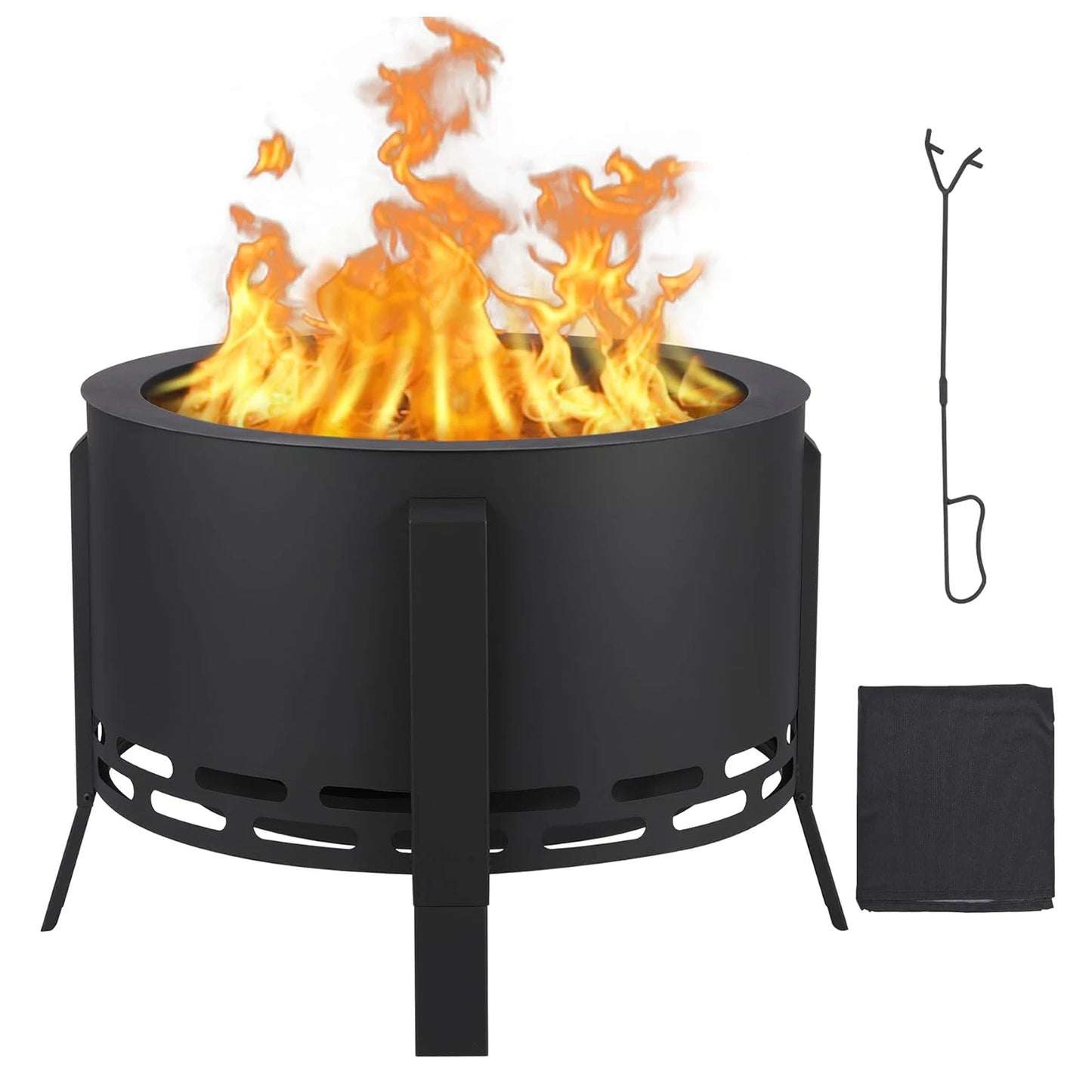 HiMISS Smokeless Outdoor Firepit With Folding Feet