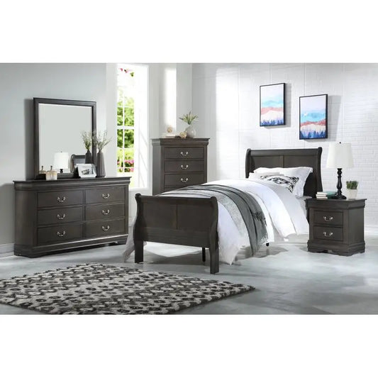 Louis Philippe Sleigh Bed Bedroom Set For Contemporary Master Bedroom Suite Collection