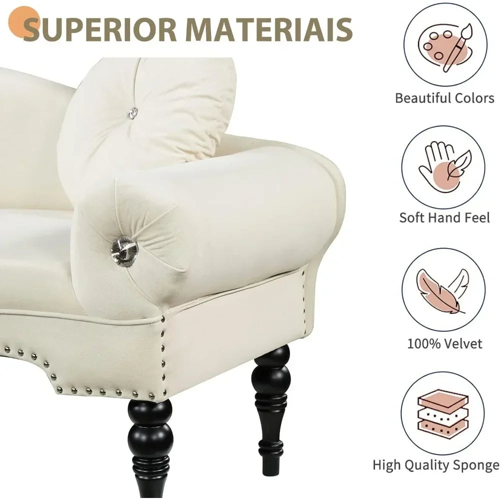 Modern Velvet Loveseat Sofa For Small Spaces Home Furniture