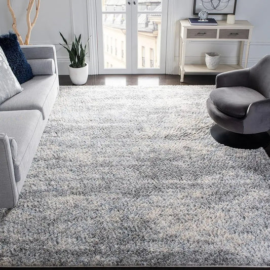 Plush Fabric Jacquard Striped Area Rug Nonwoven Backing Easy Clean