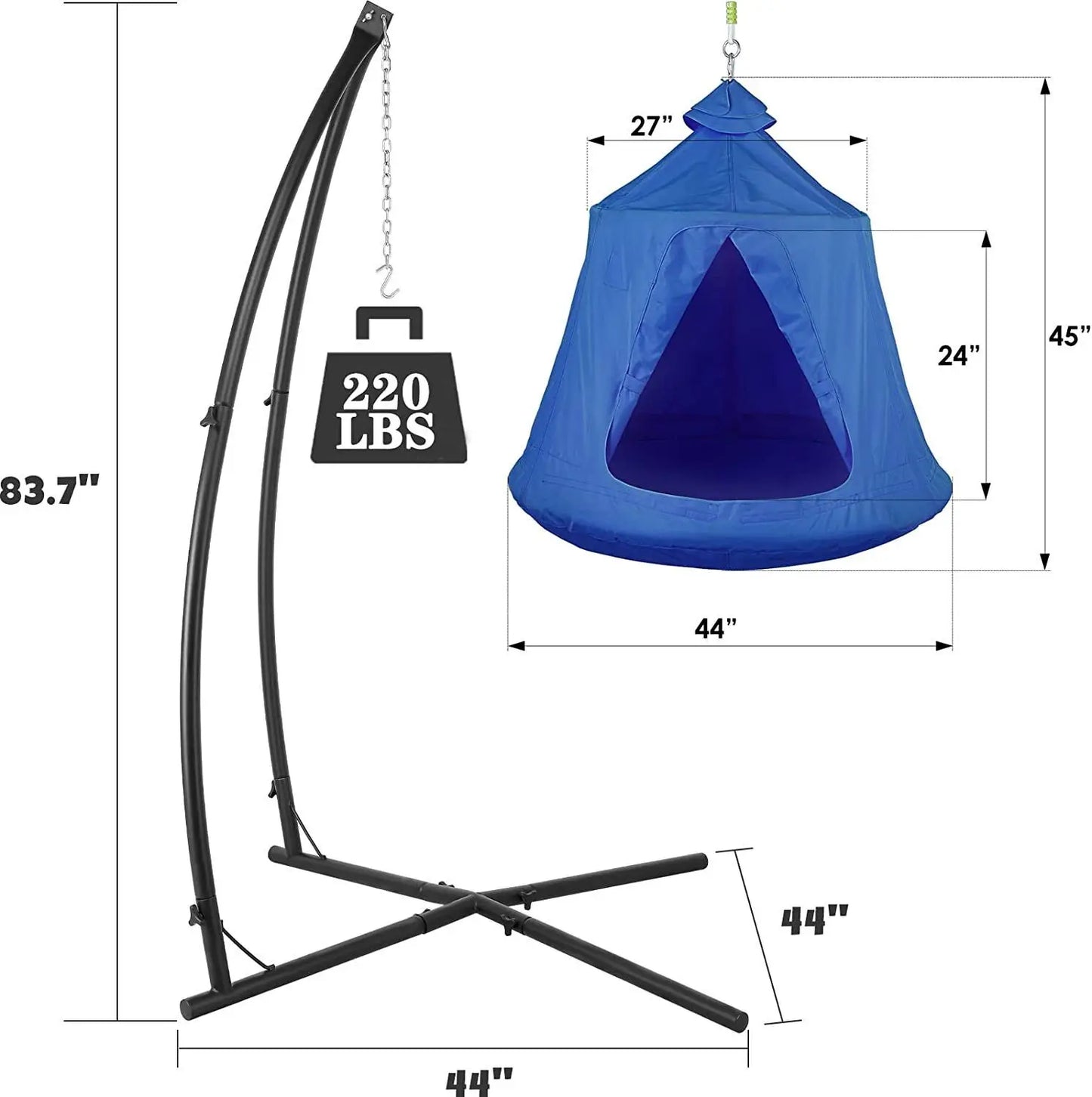 Hammock Chair Stand With Swing Chair LED Lights For Outdoors