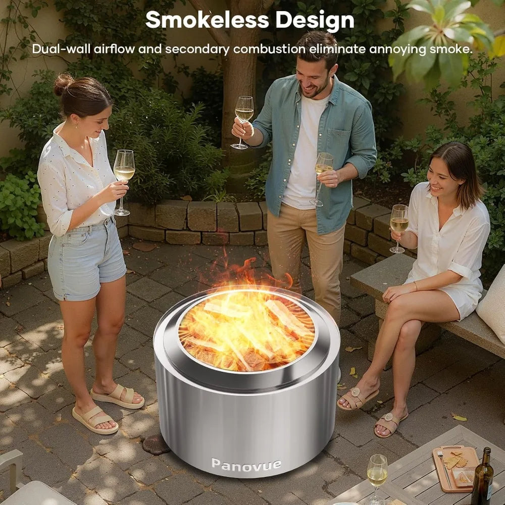 Smokeless Fire Pit Stainless Steel Outdoor Wood Burning