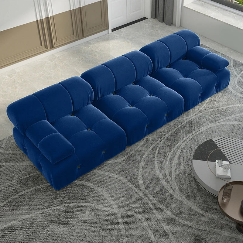 Sdorens Modern Velvet Modular Sectional Sofa Convertible Three Seater