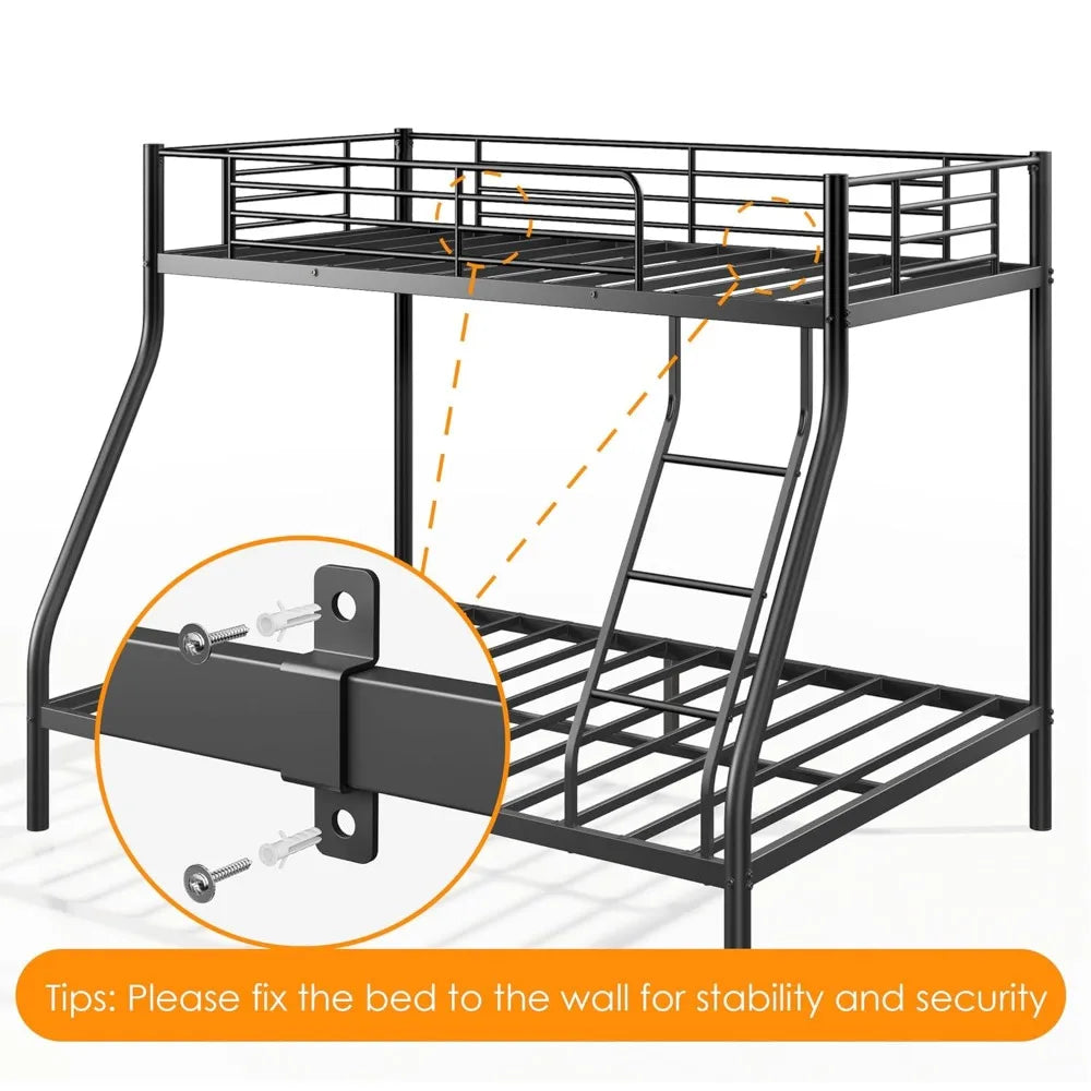 XIAOLANG Bunk Bed With Ladder Guardrail And Metal Slats Support