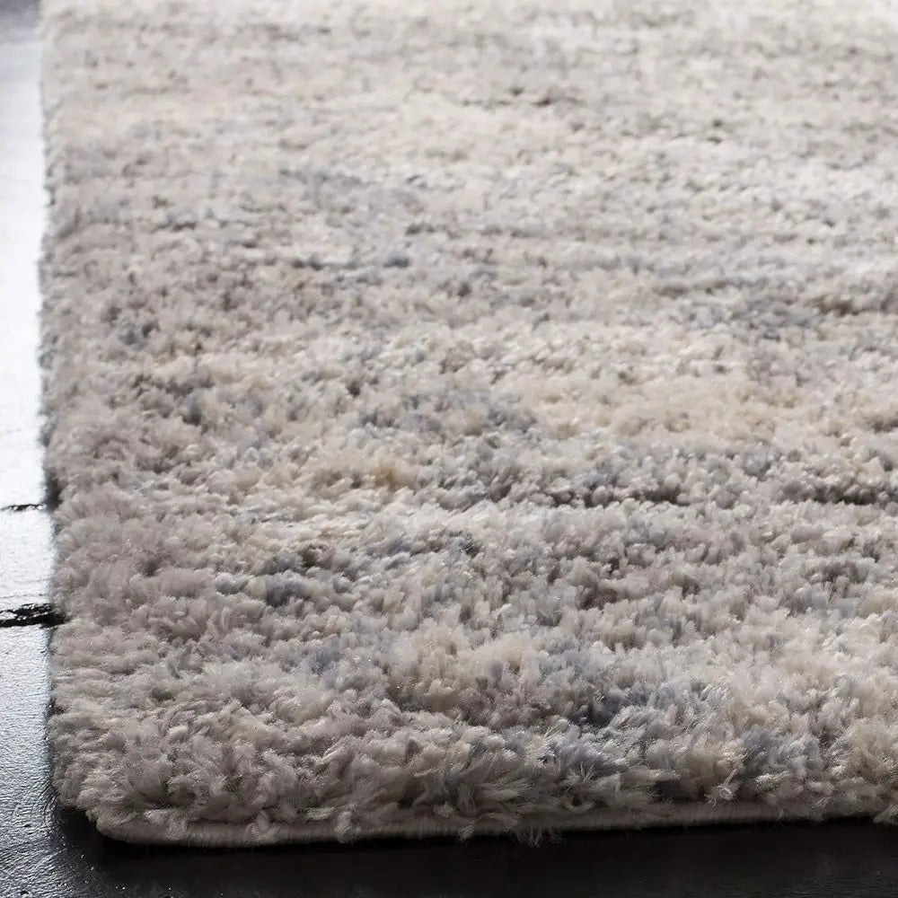 Plush Fabric Jacquard Striped Area Rug Nonwoven Backing Easy Clean