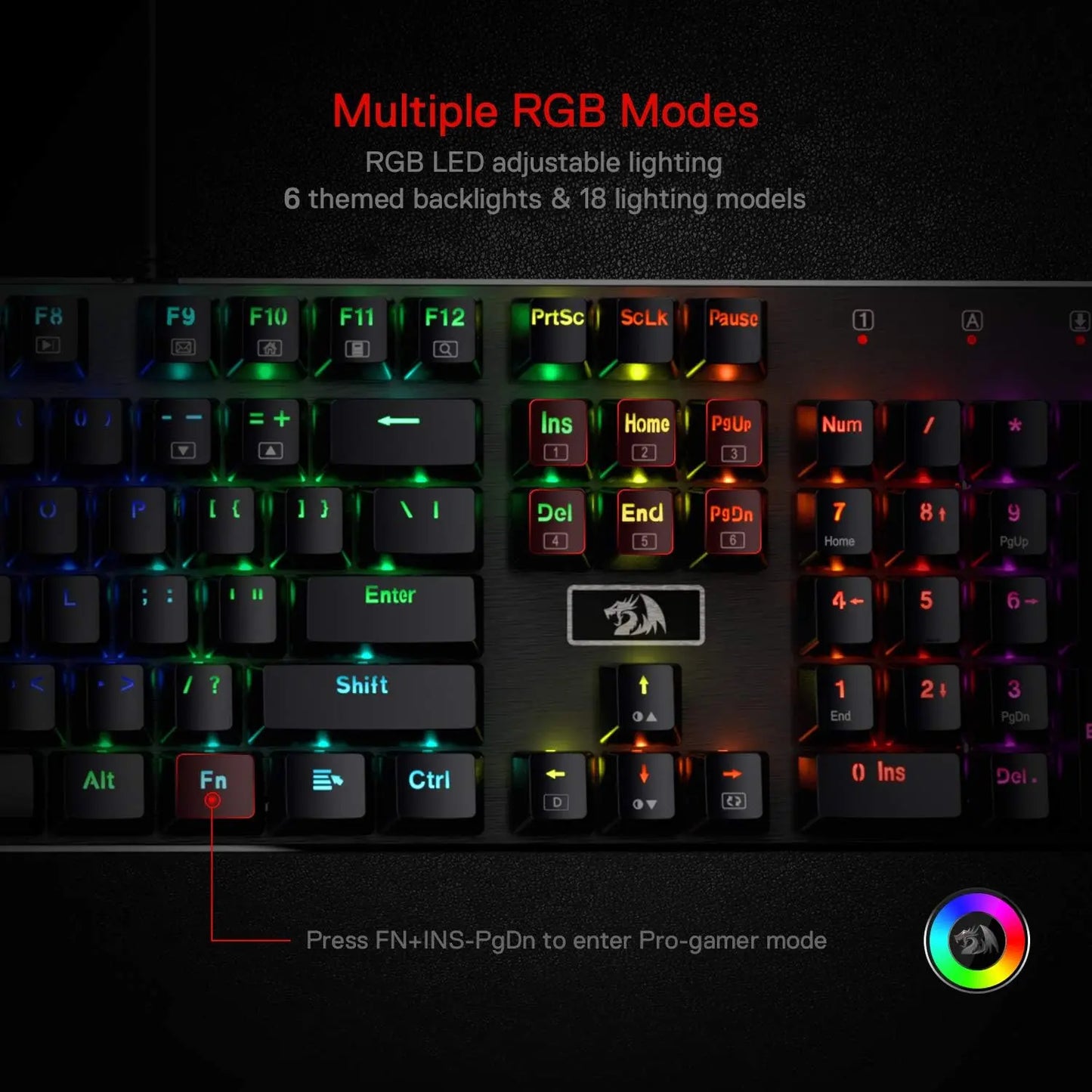 Redragon K556 Mechanical Gaming Keyboard With RGB Backlit Wired