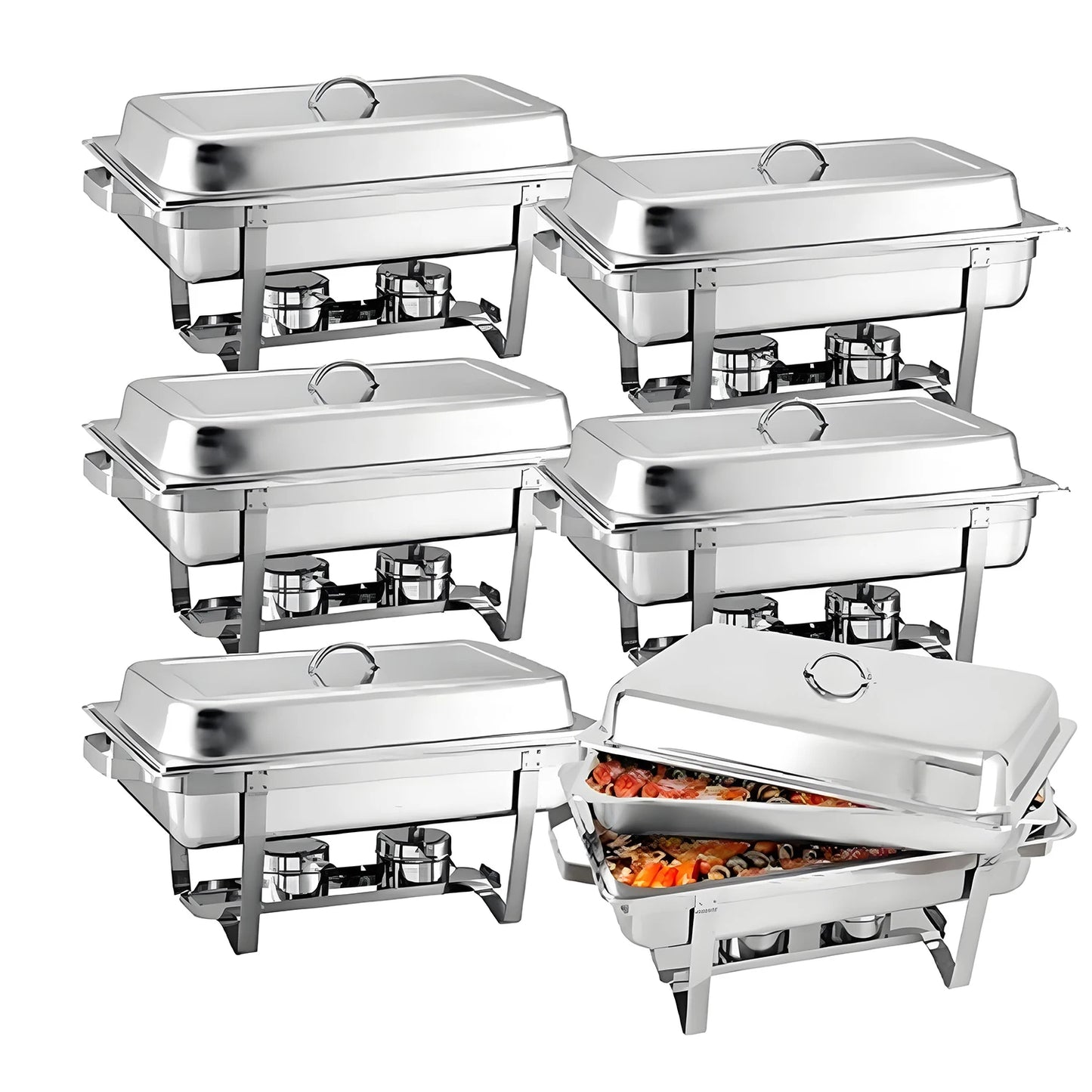 Hign-concerned Stainless Steel Chafing Dish Buffet Set With Lids And Holders For Restaurant Catering