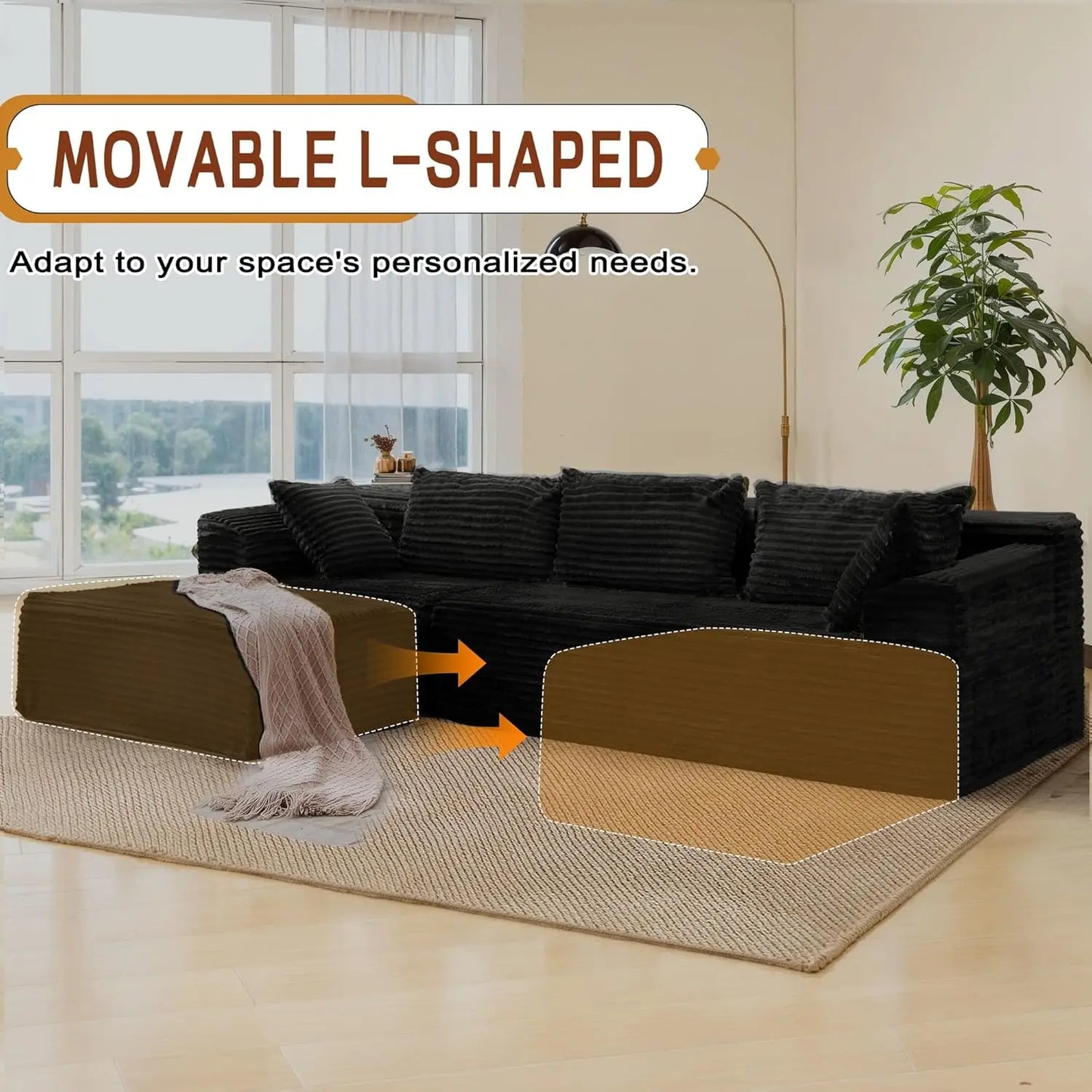 Modular Sectional Sofa With L Shaped Chaise