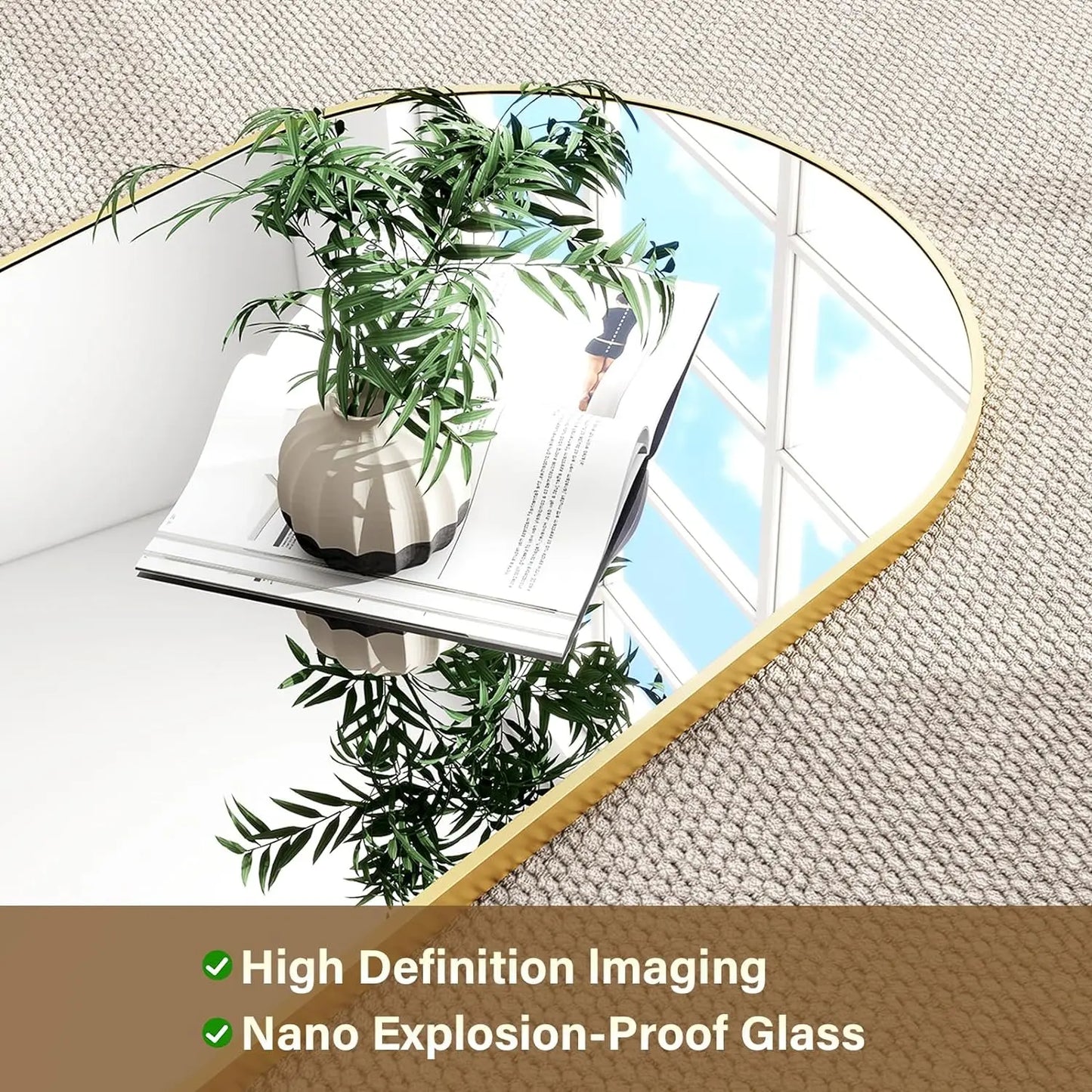 HARRITPURE Arched Mirror Free Standing And Wall Mounted
