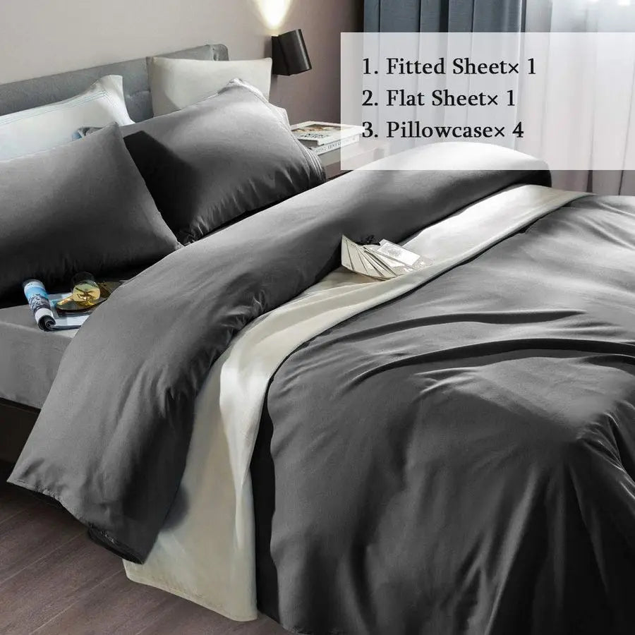 Bed Sheet Set Super Soft Microfiber 1800 Thread Count Luxury Egyptian Sheets Fit 1824 Inch Deep Pocket Mattress Wrinkle6 Piece D