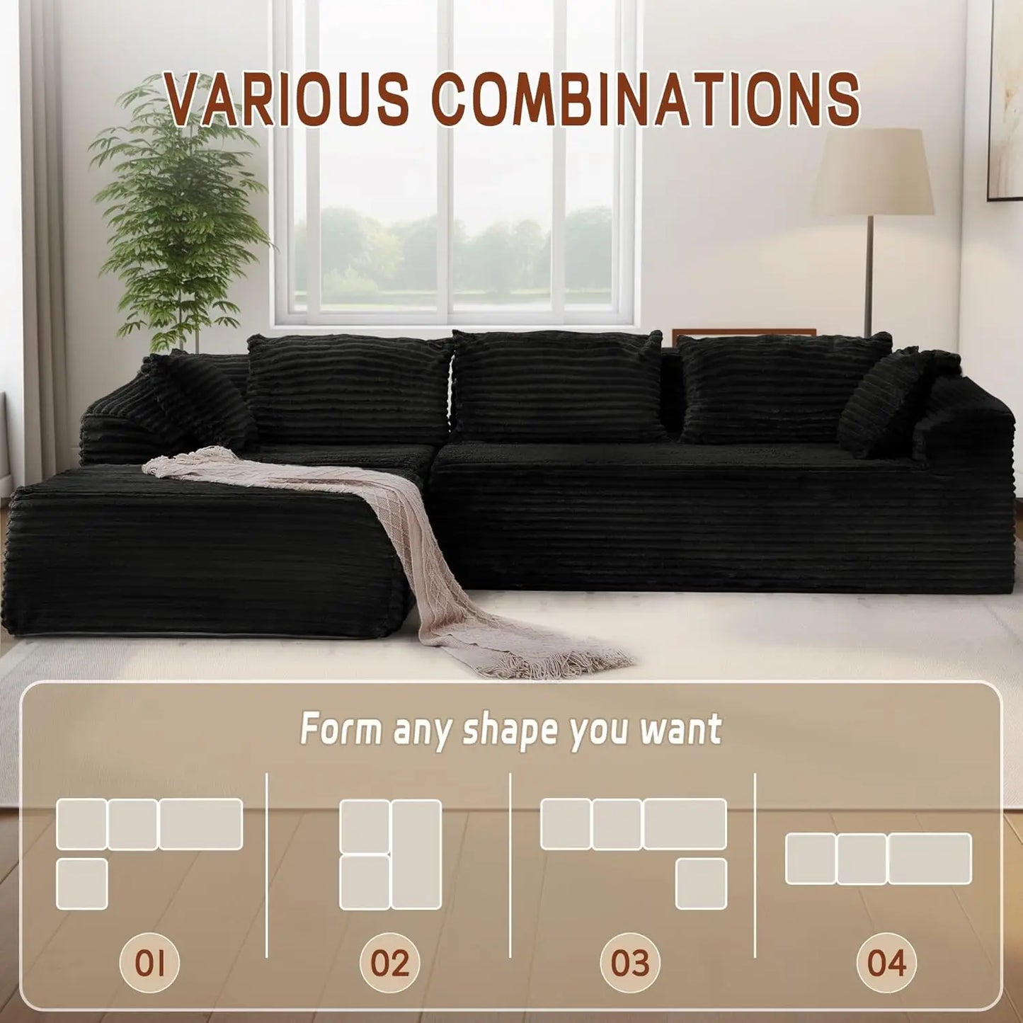 Modular Sectional Sofa With L Shaped Chaise
