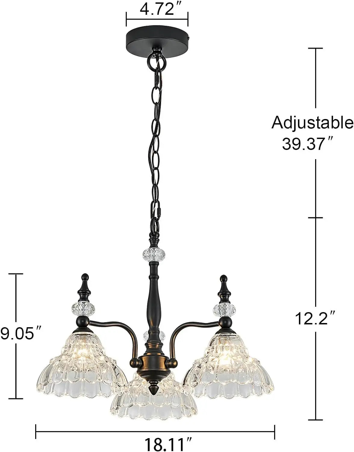 Normichy LED Pendant Light Glass Flower Fixture For Living Room