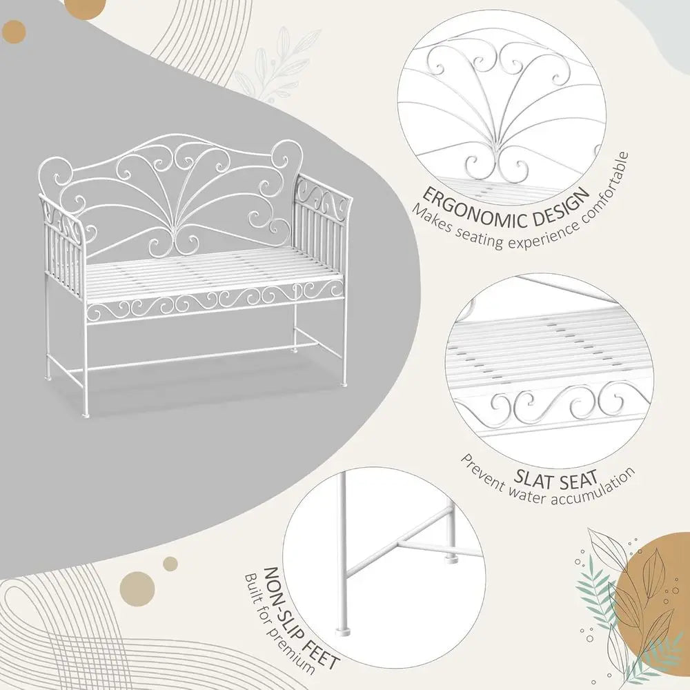 DAFIFY Outdoor Patio Bench With Armrests For Backyard And Poolside