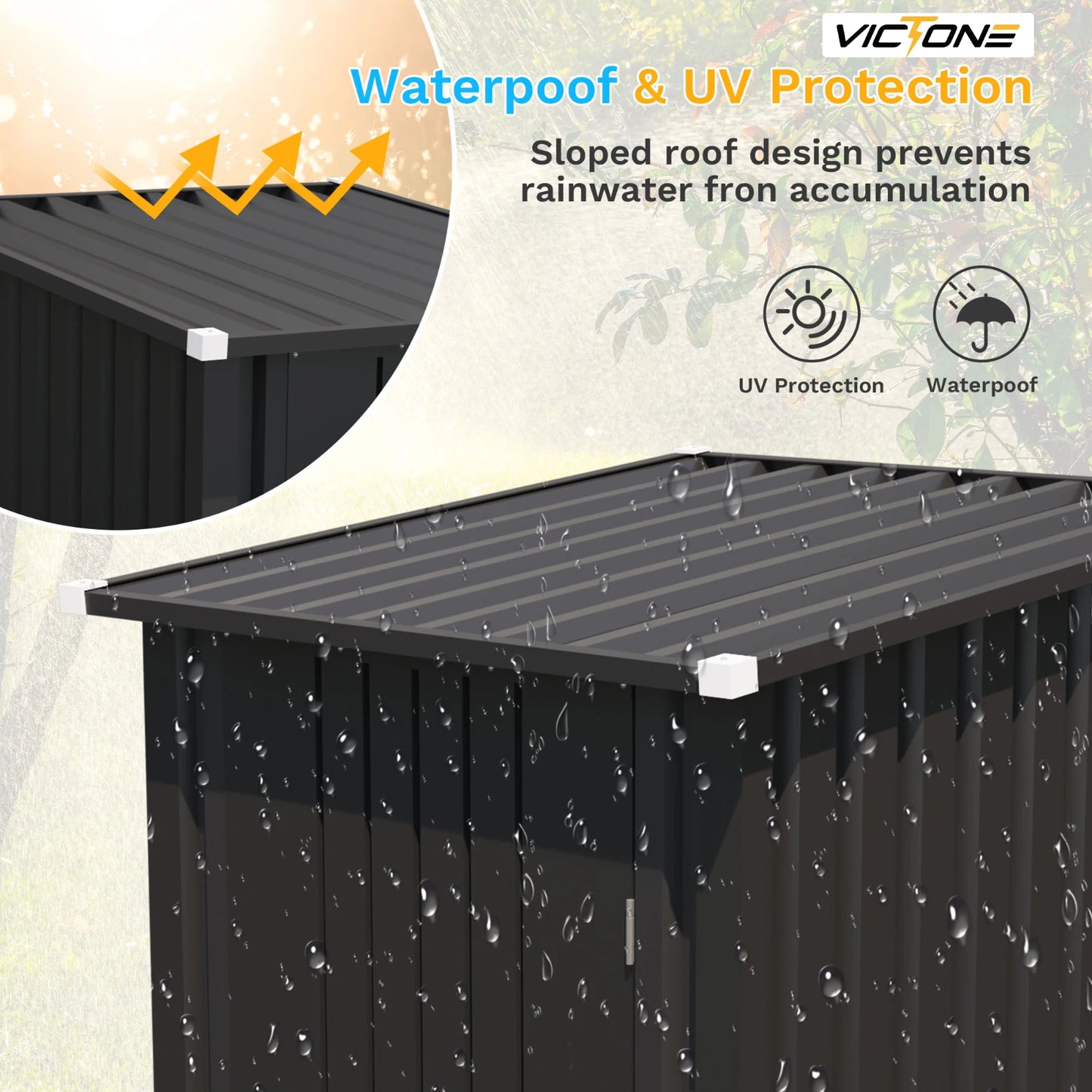 Victone Compact Outdoor Storage Shed For Garden Tools