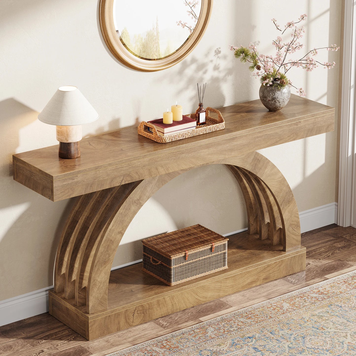 Little Tree Entryway Table 2 Tier Sofa Console Farmhouse Hallway