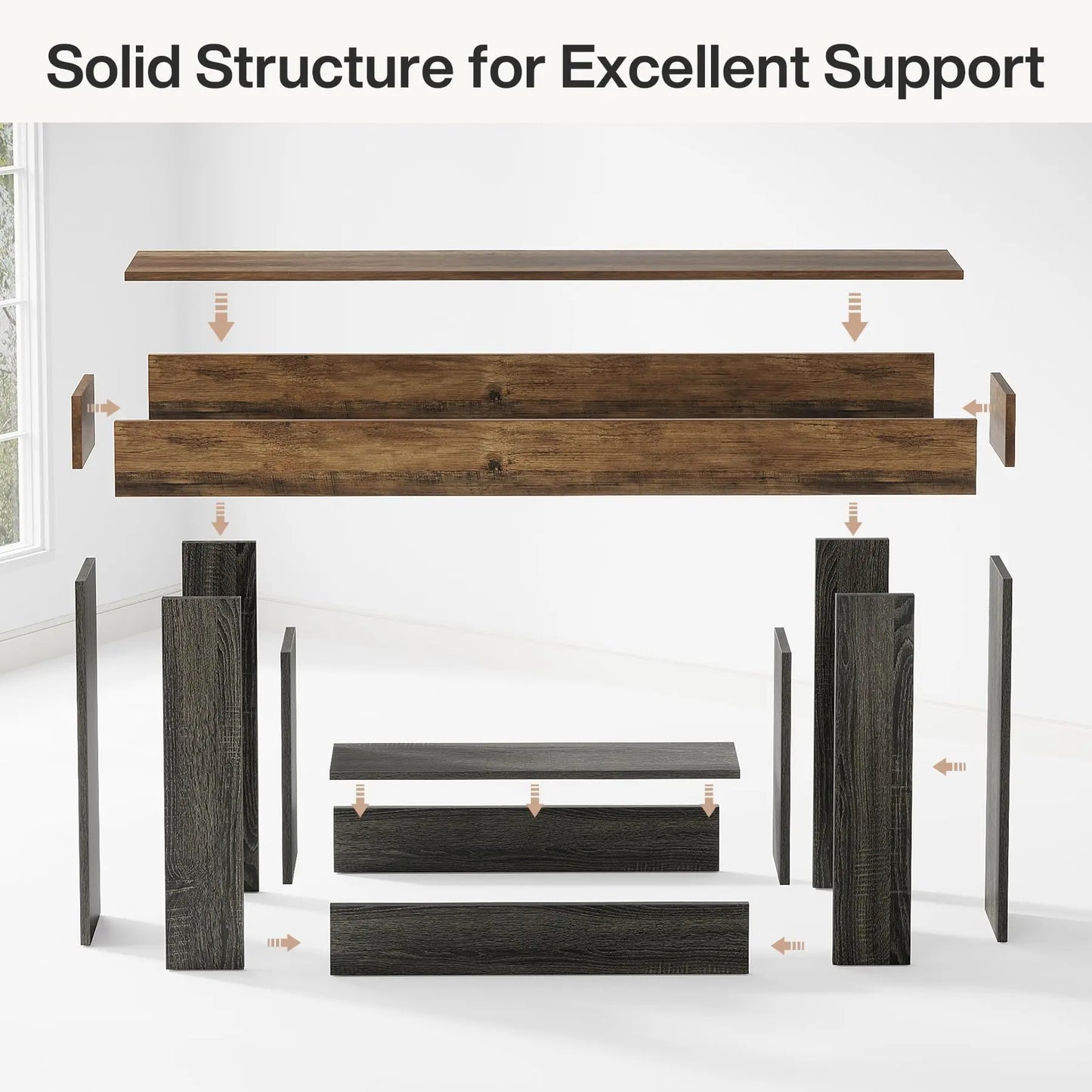 Tribesigns Farmhouse Console Table For Entryway With Sturdy Base