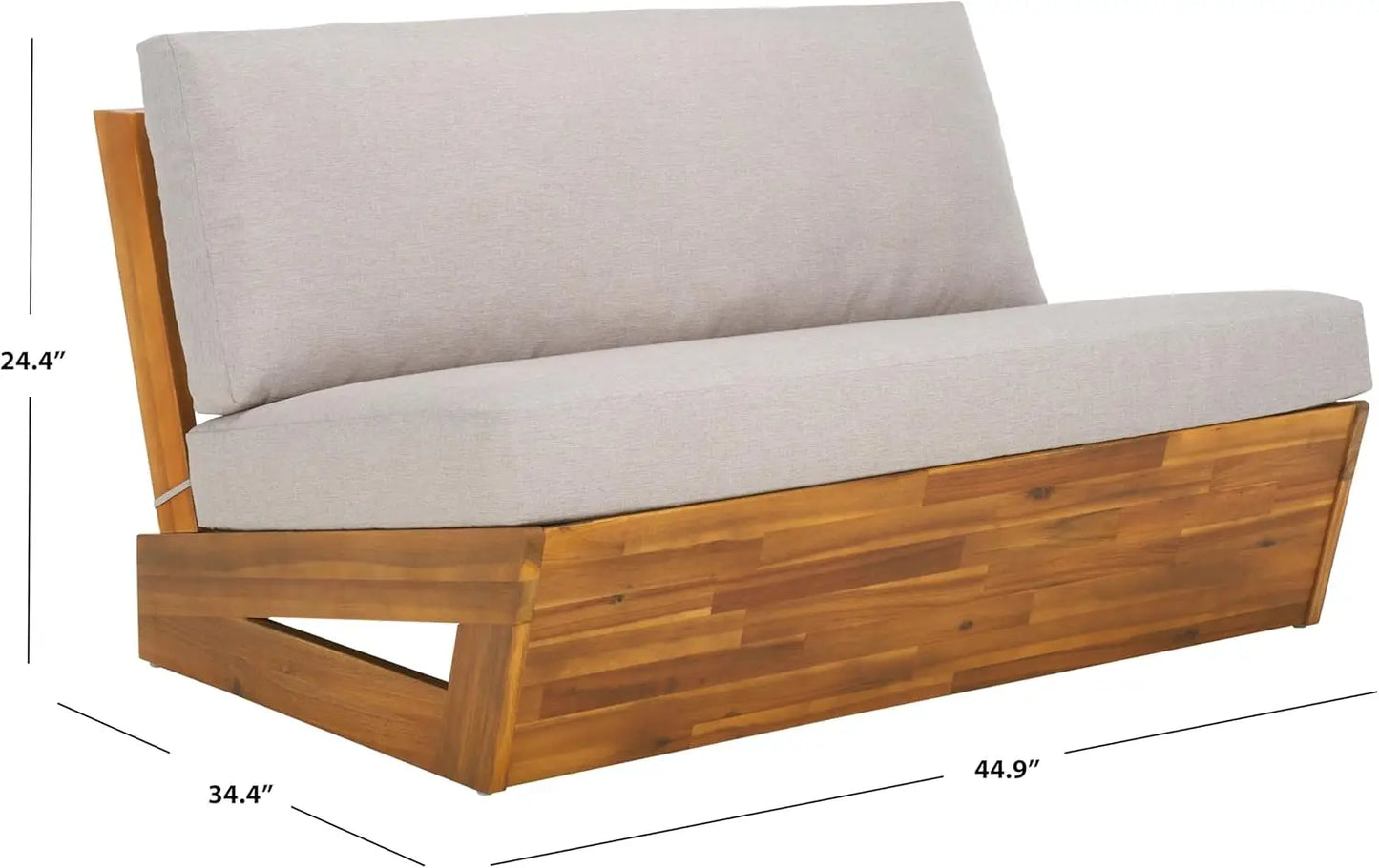 Outdoor Collection Dune NaturalLight Grey Solid Wood Sofa