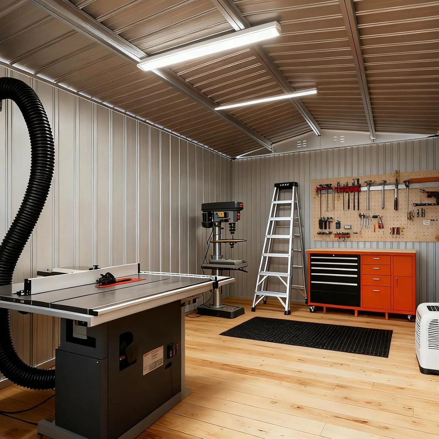 Outdoor Metal Storage Shed With Lockable Doors For Garden Tools