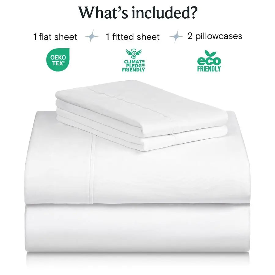 4 PC King Sheet Set, Deep Pockets Wrinkle Free Cooling Bed Sheets Hotel Bedding for Women, Men, Includes 1 Fitted Sheet, 1 Flat