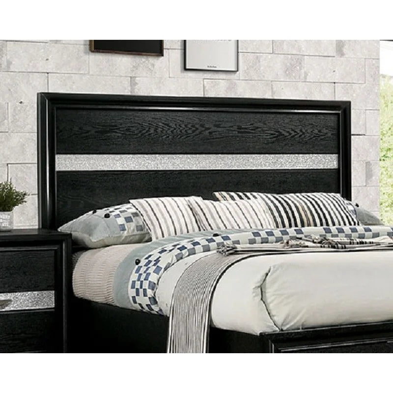 Contemporary Queen Bed With Solid Wood Storage Bed