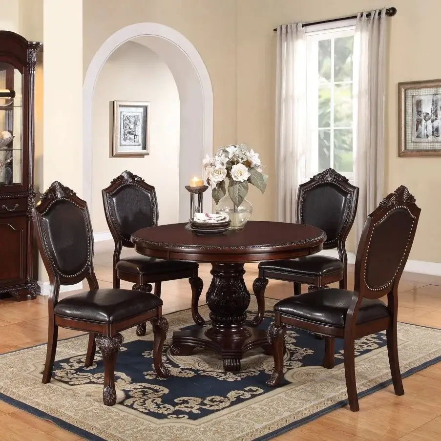 5 Piece Dining Set With Round Table And Four Chairs