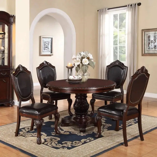 5 Piece Dining Set With Round Table And Four Chairs