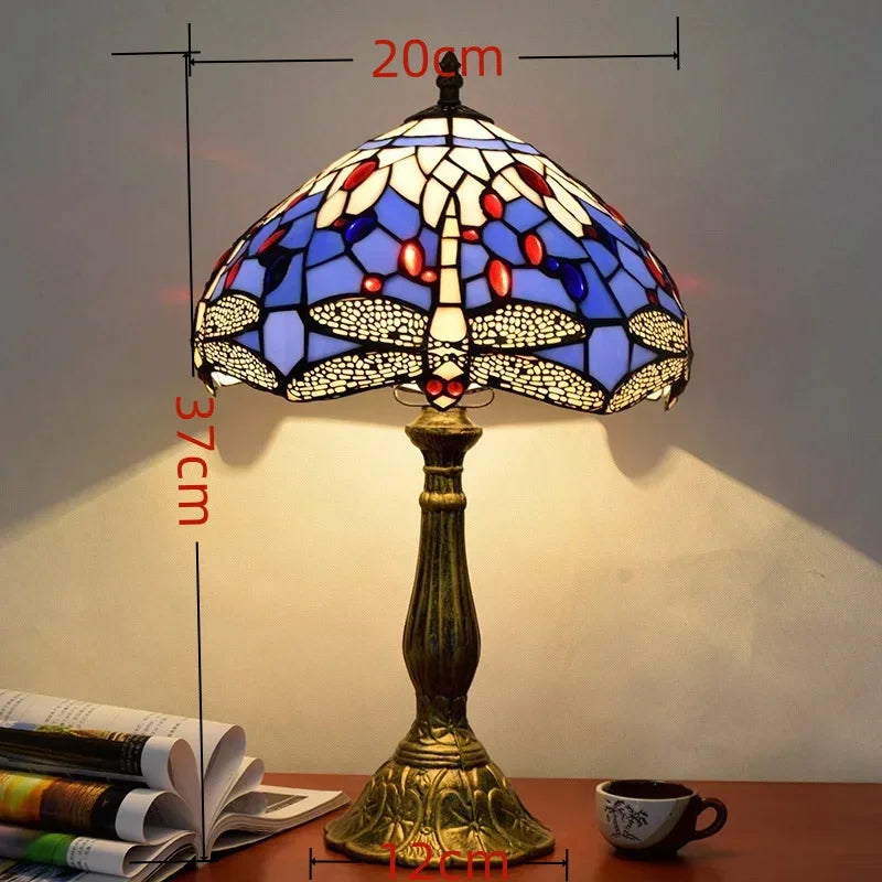 Jiankexing Retro Stained Glass Desk Lamp For Home Lighting